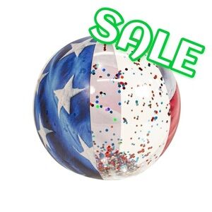 ‼️FINAL CLEARANCE‼️Stars & Stripes Glitter Inflatable Jumbo Beach Ball NEW Jumbo